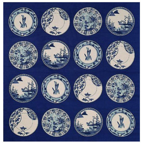 kyoohoo Cotton Furoshiki Imari Dishes Navy