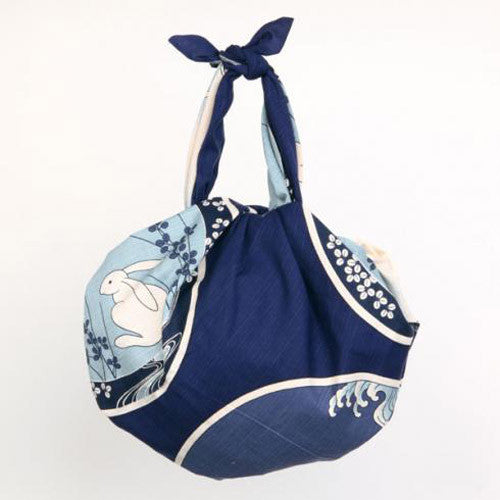 kyoohoo Cotton Furoshiki Imari Rabbit Navy