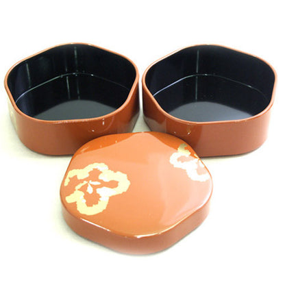 Kyoohoo LACQUER WARE Double-Deck Plum Case Orange