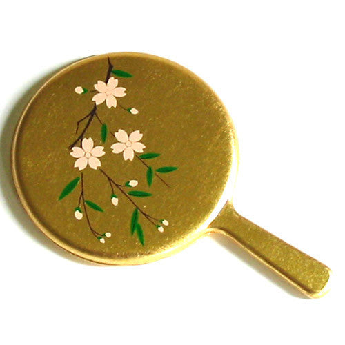 Kyoohoo LACQUER WARE Gold Mini Mirror Sakura