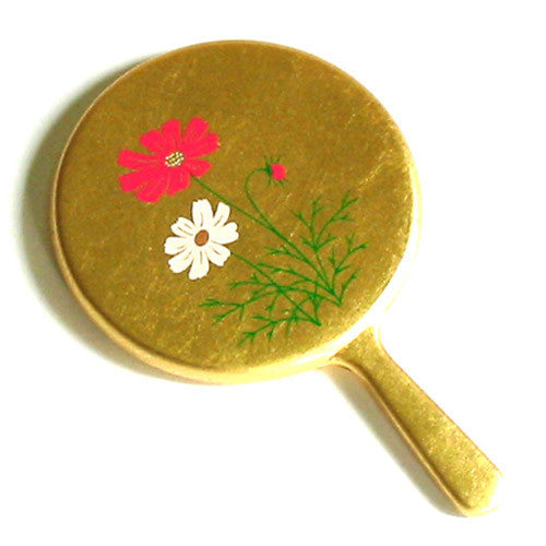 Kyoohoo LACQUER WARE Gold Mini Mirror Kosumosu