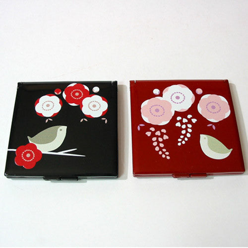 Kyoohoo LACQUER WARE Pocket Mirror Ume Black