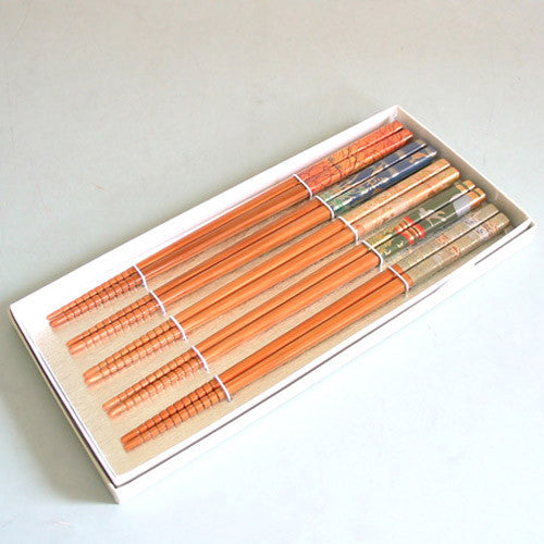 Kyoohoo LACQUER WARE Chopsticks 5pcs Scenery