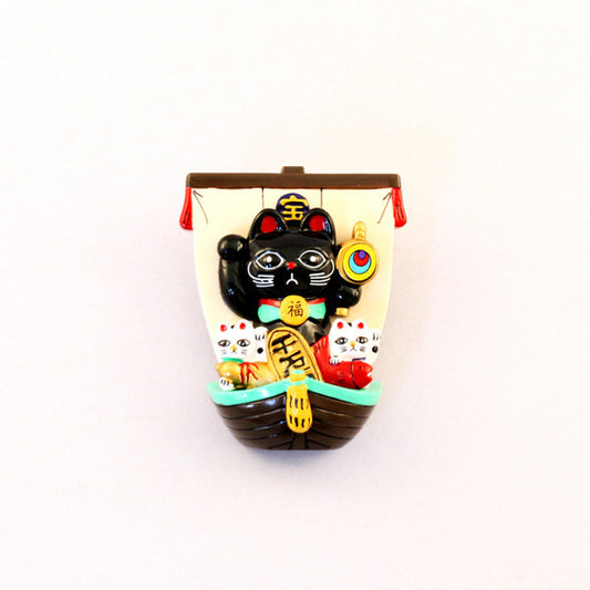 Magnet Lucky Cat Boat Black