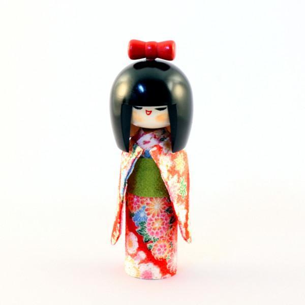 Kyoohoo Japanese Kokeshi Doll osumashi Red (K12-4302R)