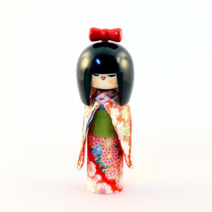 Kyoohoo Japanese Kokeshi Doll osumashi Red (K12-4302R)