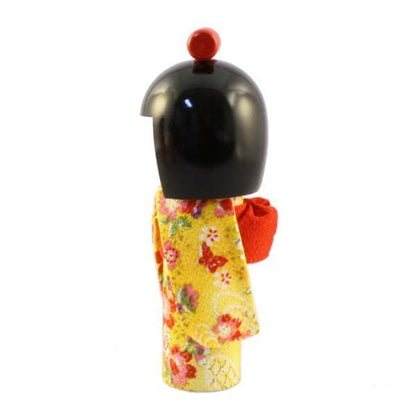 Kyoohoo Japanese Kokeshi Doll osumashi Yellow (K12-4302Y)