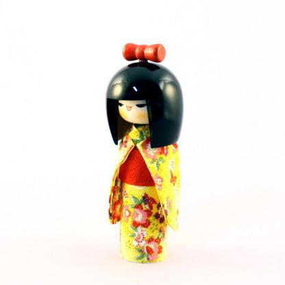 Kyoohoo Japanese Kokeshi Doll osumashi Yellow (K12-4302Y)