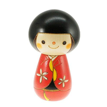 Kyoohoo Japanese Kokeshi Doll Short hair Red (K12-4341R)