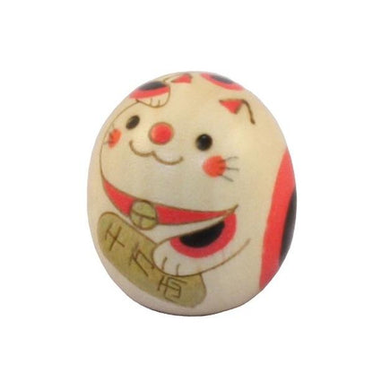 Kyoohoo Japanese Kokeshi Tamago Kokeshi Lucky Cat (K12-4342C)