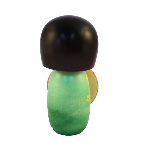 Kyoohoo Japanese Kokeshi Doll Ameagari Green (k12-4354G)