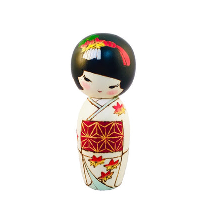 Kyoohoo Japanese Kokeshi Doll Red leaves (K12-4369)