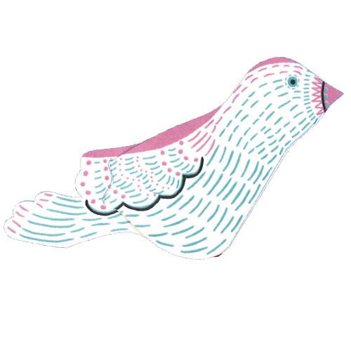 Greeting Life Honeycomb Bird Mini Card Pink AT-17