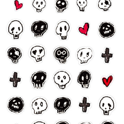 Greeting Life Swell Sticker Skull Monochrome CK-7