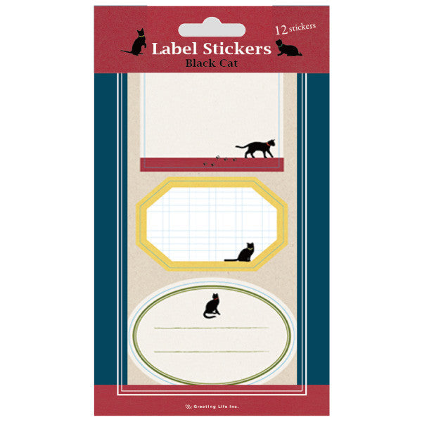 Greeting Life Label Sticker Black Cat CK-75