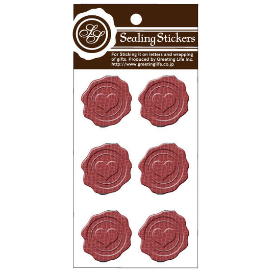 Greeting Life Sealing Sticker Heart red