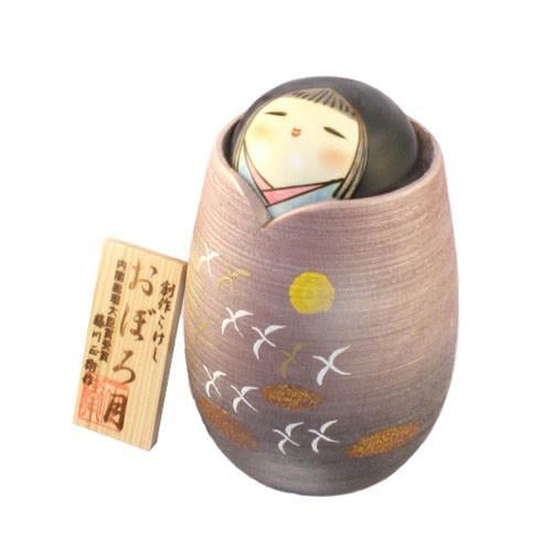 Kyoohoo Japanese Kokeshi Doll Oborotuki Purple (k12-4320)