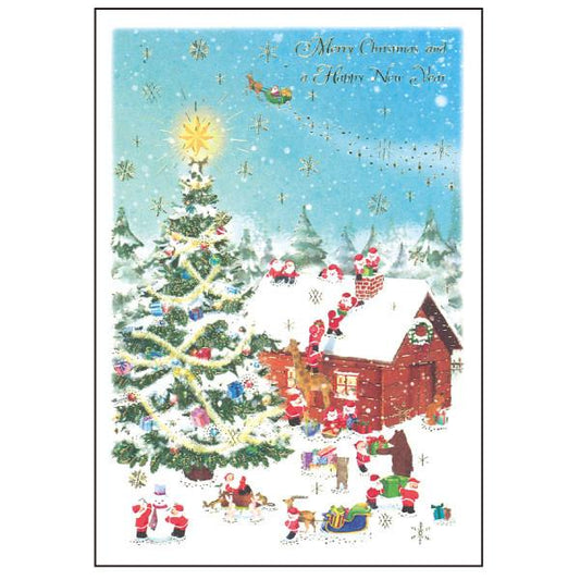 Greeting Life Mini Santa Christmas Card S-390