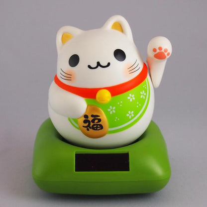 Solar Powered Maru Maru Happy Manekineko Green